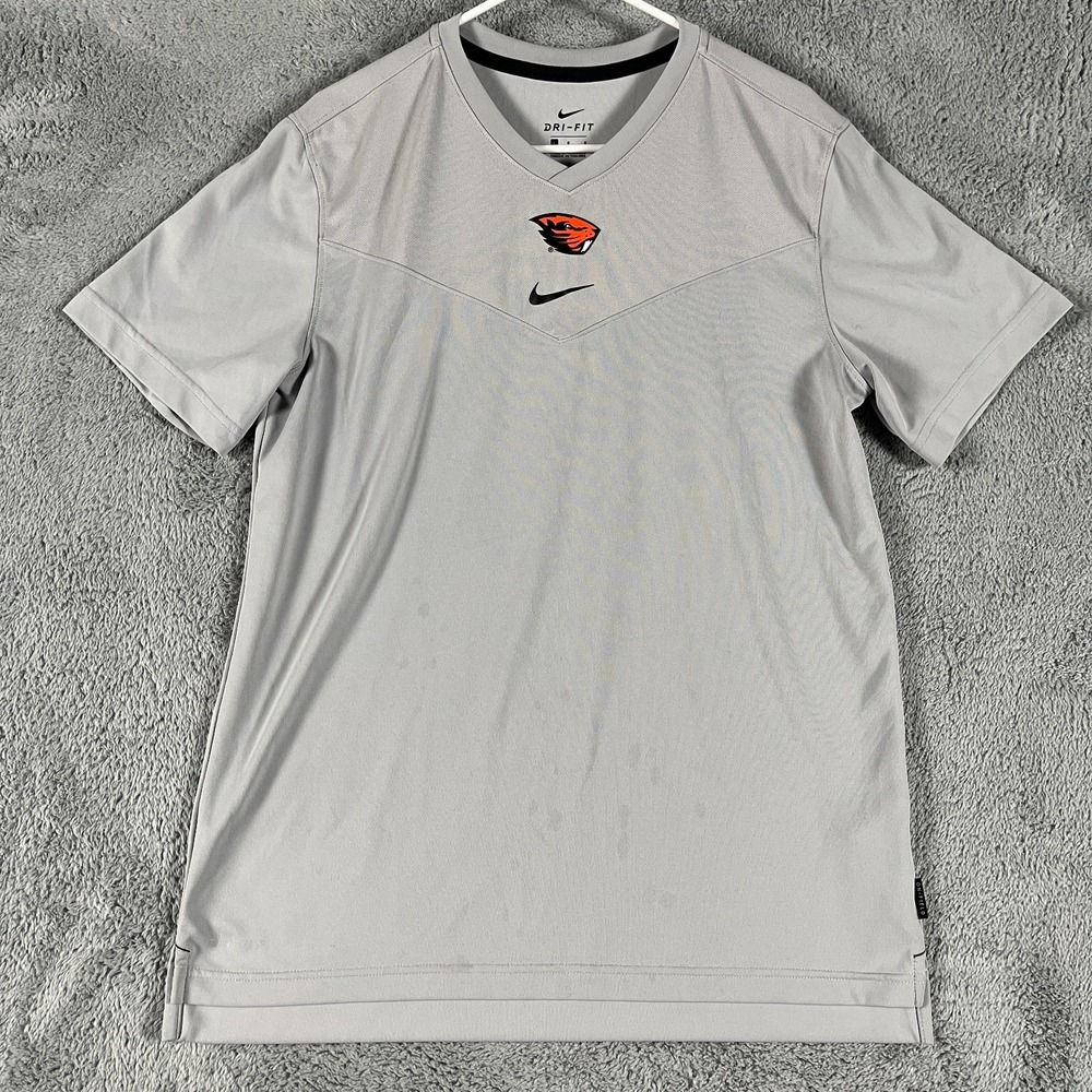 Oregon State Beavers '105' Gray Nike S/S OnField Shirt Men Large NCAA Collegiate